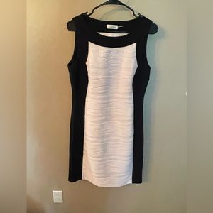Calvin Klein White and Black Dress